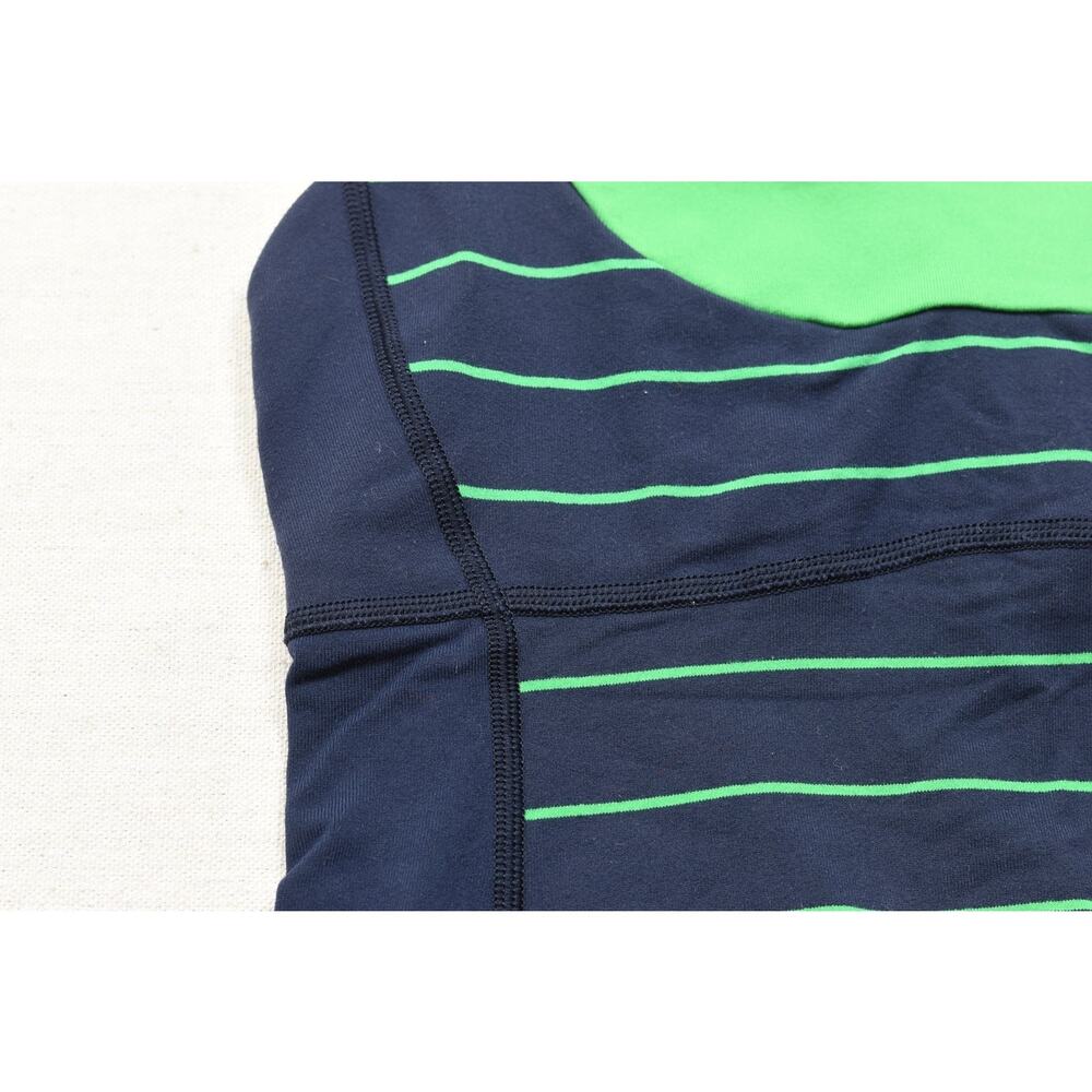 Lululemon Athletica Scoop Neck Racerback Tank Top Navy Green Striped Size 4 - Picture 6 of 8